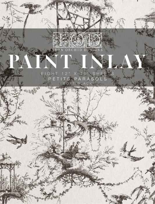 Petits Parasols Soft Black IOD Paint Inlay